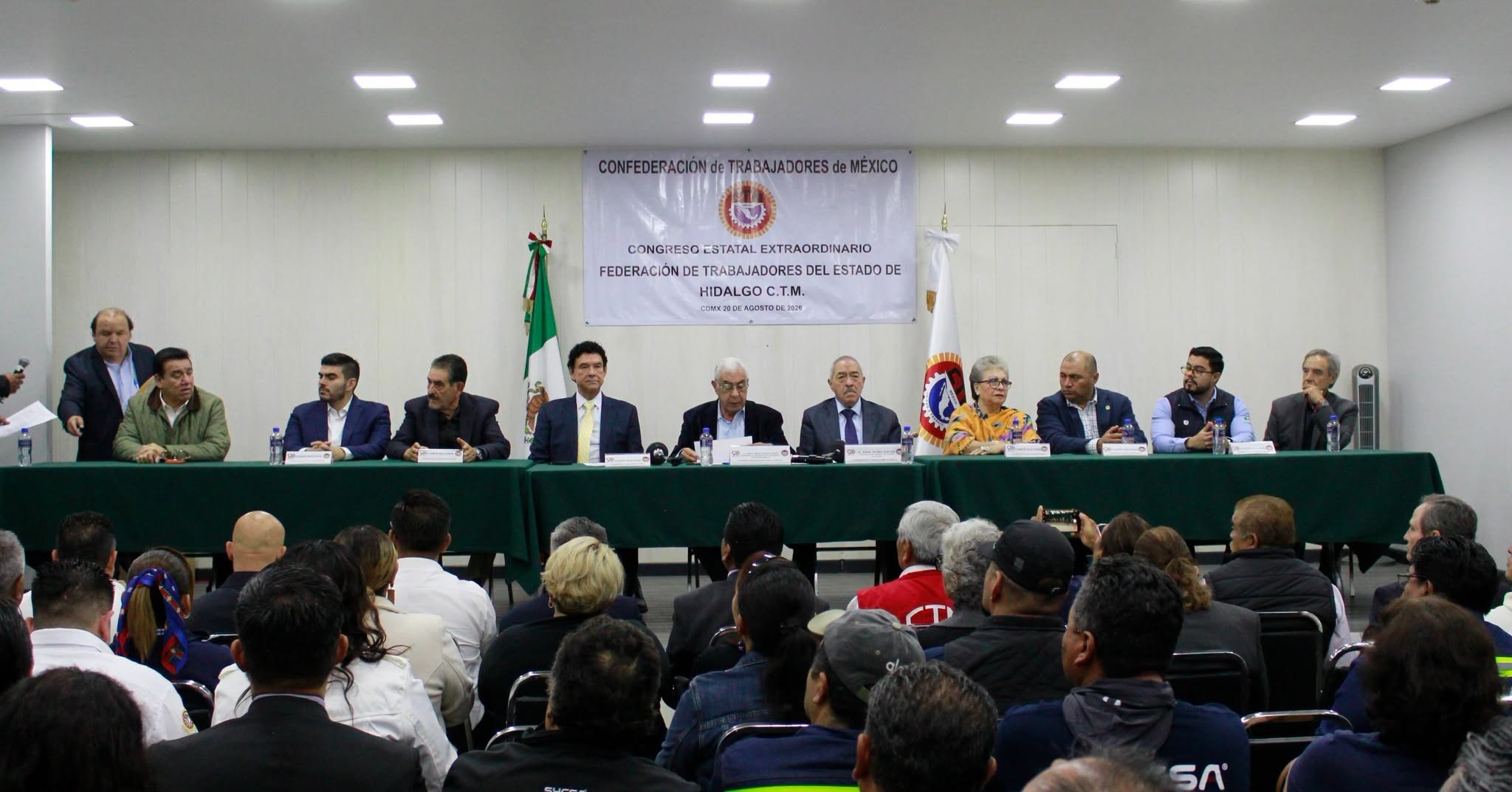 CTM acompaña renovación de la dirigencia de la Federación de Trabajadores de Hidalgo.