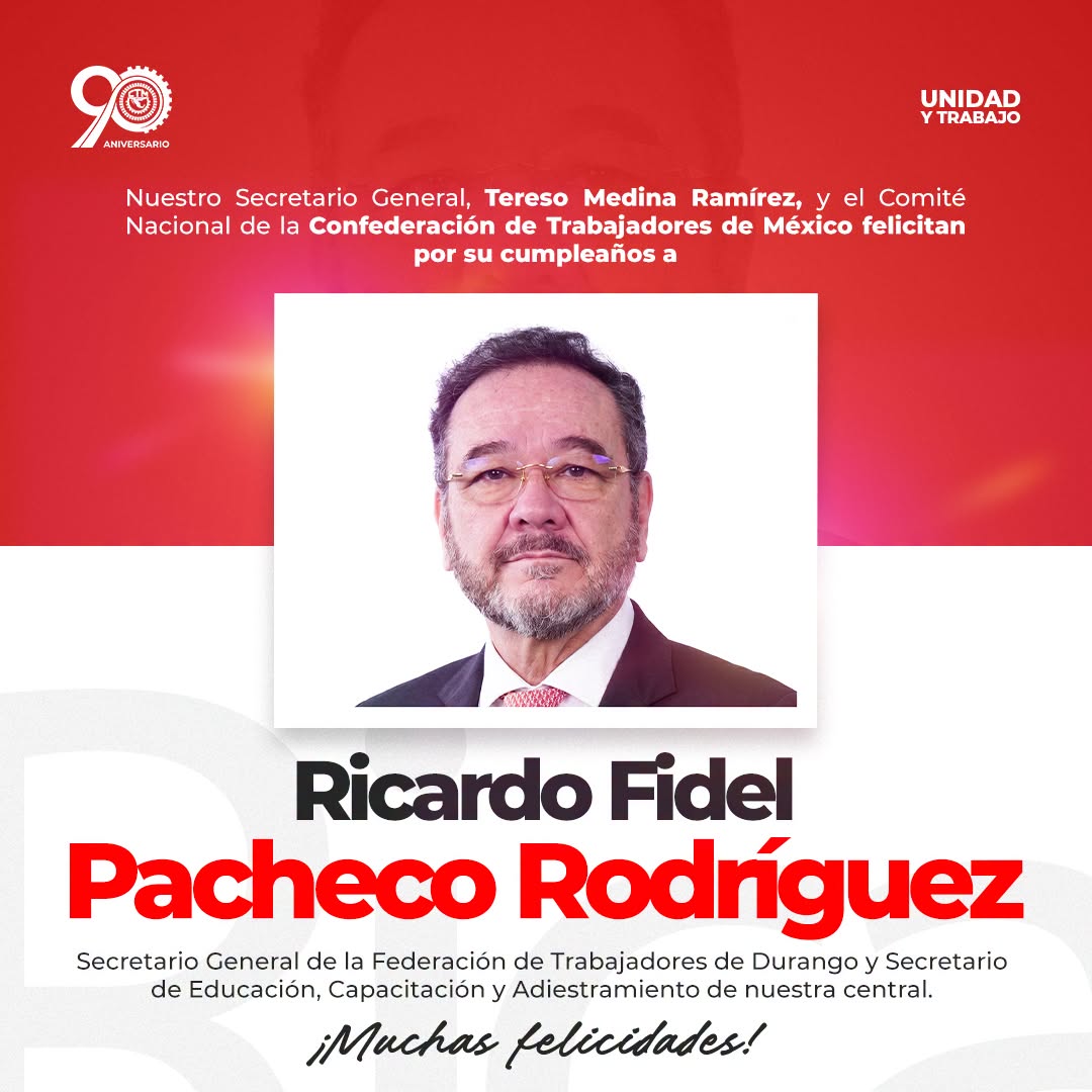Felicitaciones a Ricardo Fidel Pacheco Rodríguez.