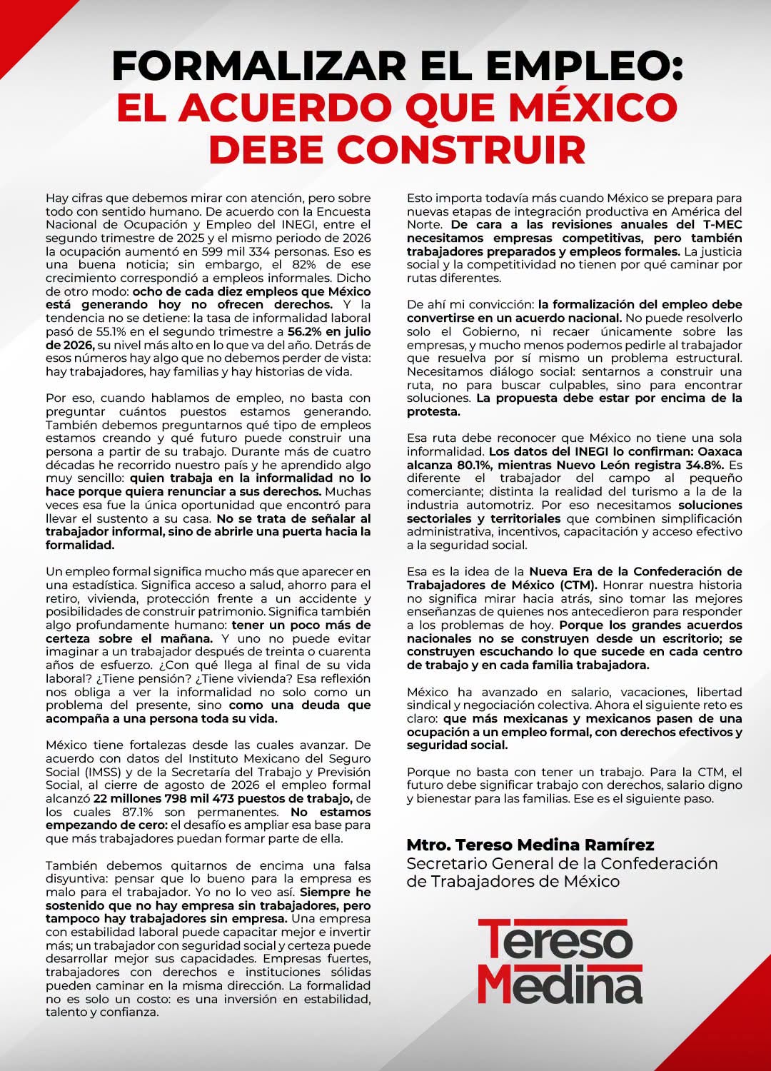 Formalizar el empleo: una apuesta por la estabilidad, el talento y la confianza.