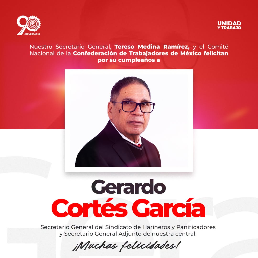 Felicitan a Gerardo Cortés García por su cumpleaños.