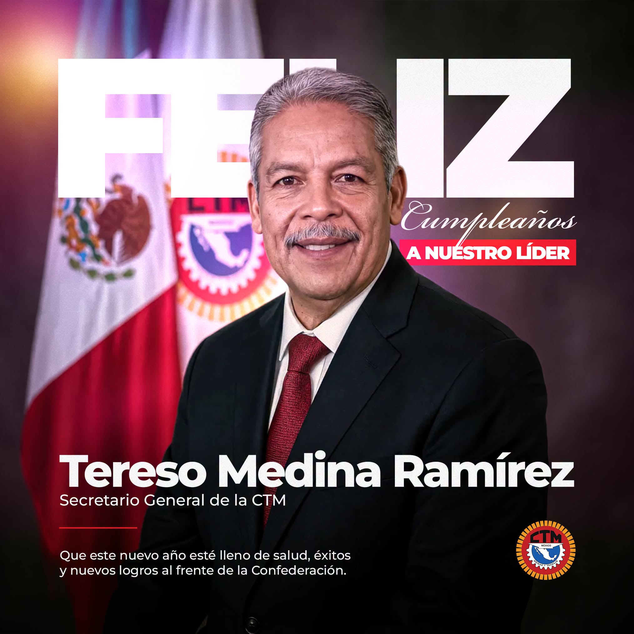 Celebran el cumpleaños del Secretario General, Tereso Medina.